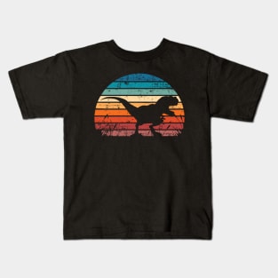 Trex Dinosaur Retro Sunset Kids T-Shirt